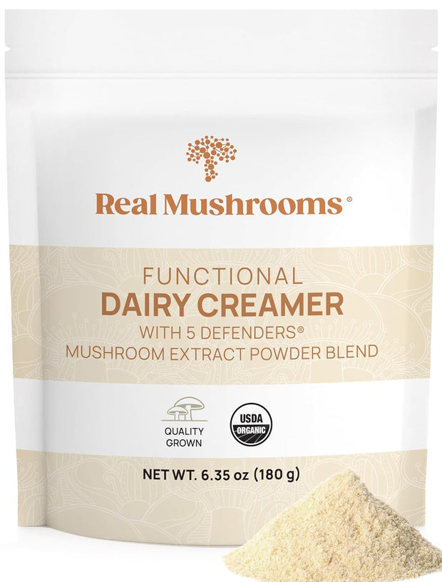 Real Mushrooms Organic Hot Chocolate Mix with Reishi, Turkey Tail, Chaga, Shiitake, Maitake – Cacao Powder Organic Mushroom– 5 Defenders Mushroom Cacao Powder, Vegan, Gluten-Free, 15 Servings