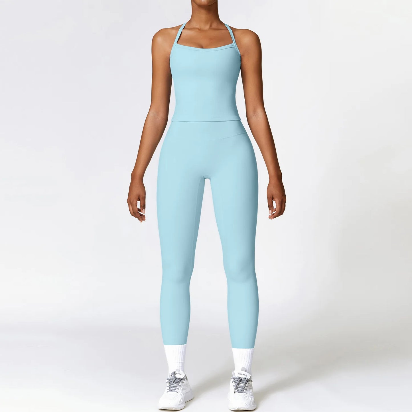 2PCS Yoga Set Women Gym Clothing Fitness Workout Set Sportswear Female Long Sleeve Crop Top High Waist Leggings Sports Suits