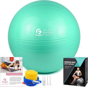 Yoga Ball, 18-30 Inch Extra Thick Exercise Ball for Workout Fitness Balance, Anti Burst Chair for Home and Office Desk, Includes Hand Pump & Workout Guide Access