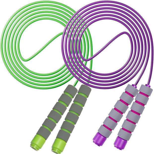 Jump Rope for Kids - Adjustable Soft Skipping Rope with Skin-Friendly Foam Handles for Kids, Boys, Girls, Children - Outdoor Fun Activity, Great Party Favor, Exercise Activity & Fitness