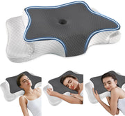 Pain Relief Cervical Pillow for Neck Support,Adjustable Ergonomic Pillow Cozy Sleeping,Odorless Orthopedic Memory Foam Pillows,Contour Bed Pillow for Side Back Stomach Sleeper