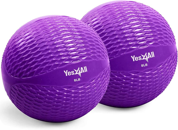 Yes4All Weighted Toning Balls for Exercise, Soft Medicine Balls for Exercise, Pilates, Yoga, Balance, Flexibility, 2-10lbs