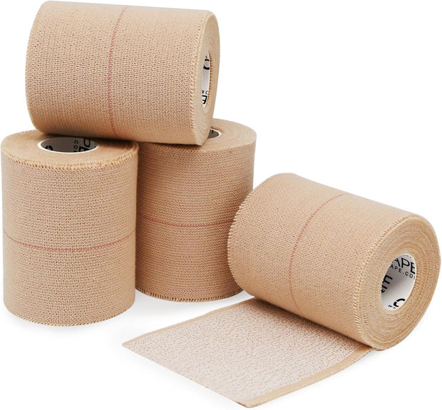 OK TAPE Elastic Adhesive Tape Bandage Tape Wrap - 4 Rolls, Flexible Stretch Bandages for Sports Ankle, Knee and Wrist Sprains (Beige,2 Inch Wide)