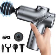 Massage Gun Deep Tissue, Silent Brushless Motor and Portable Massage Gun with 4 Interchangeable Heads for Deep Muscle Relief and Relaxation, Relax Gift