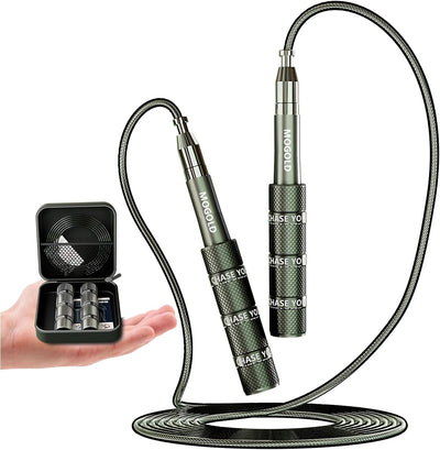 Speed Jump Rope - Tangle-Free Foldable Grip Skipping Rope for Fitness, Boxing & Cardio - Durable PVC Cable for Men Women