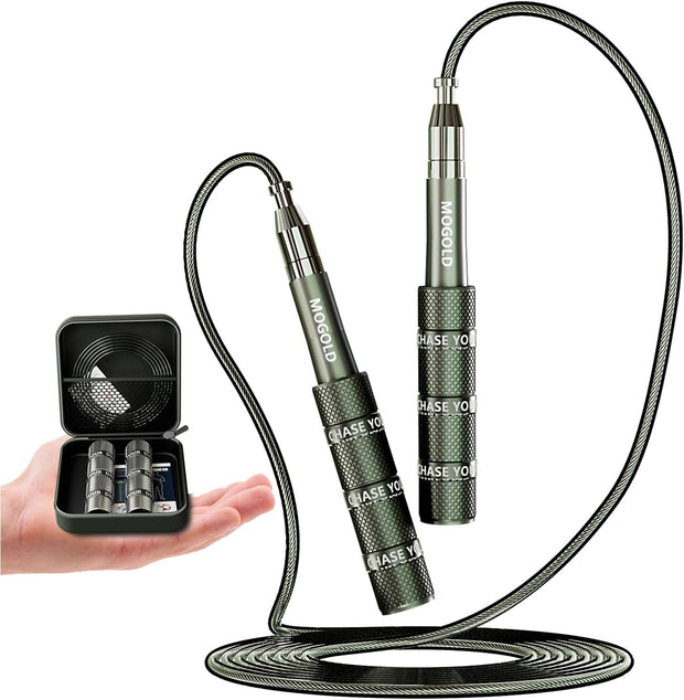 Speed Jump Rope - Tangle-Free Foldable Grip Skipping Rope for Fitness, Boxing & Cardio - Durable PVC Cable for Men Women