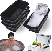 XANGNIER Extra Large Ice Block Mold,4 Pack 9.4lbs Ice Cubes for Cold Plunge or Coolers,Reusable Silicone Ice Molds for Ice Bath Chiller,Big Ice Tray