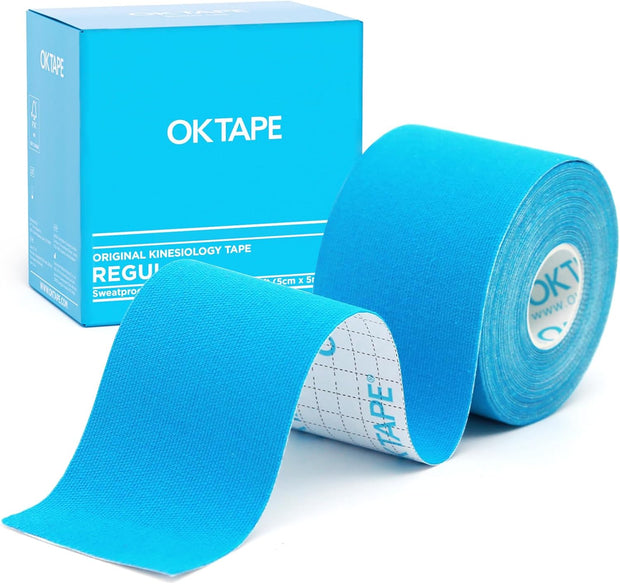 OK TAPE Kinesiology Tape, Regular Original Cotton Elastic Athletic Tape for Support and Recovery, Sports Tape, 2in×16.4ft Uncut Roll - Pink