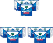 Vicks VapoRub, Original, Cough Suppressant, Topical Chest Rub & Analgesic Ointment, Medicated Vicks Vapors, Relief from Cough Due to Cold, Aches & Pains, 1.76oz each (pack of 3)