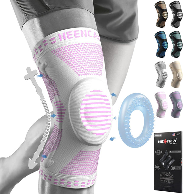 NEENCA Professional Knee Brace for Pain Relief, Medical Knee Support with Patella Pad & Side Stabilizers, Compression Knee Sleeve for Meniscus Tear, ACL, Joint Pain, Runner, Workout - FSA/HSA Eligible