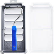 Mister Rui Foam Paint Roller, 8 Pack 4 Inch Paint Roller Kit, Complete 4" Mini Paint Roller Kit with Small Foam Paint Roller Covers, Frame, Tray and Liner for Professional Painting Results