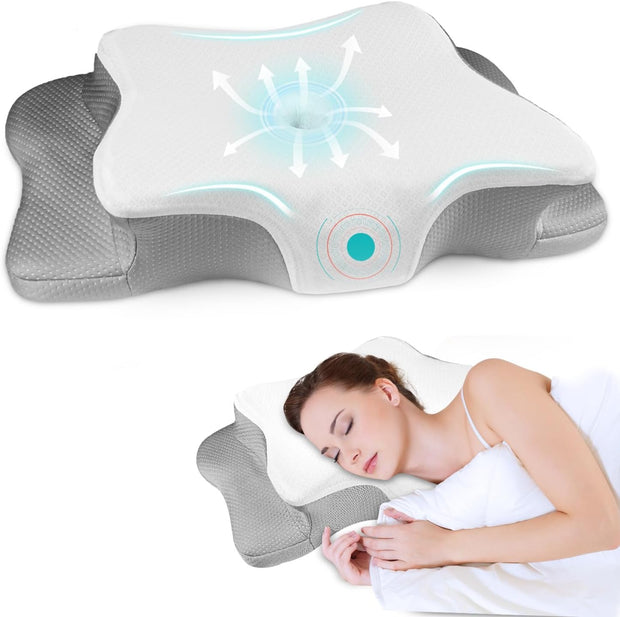Pain Relief Cervical Pillow for Neck Support,Adjustable Ergonomic Pillow Cozy Sleeping,Odorless Orthopedic Memory Foam Pillows,Contour Bed Pillow for Side Back Stomach Sleeper