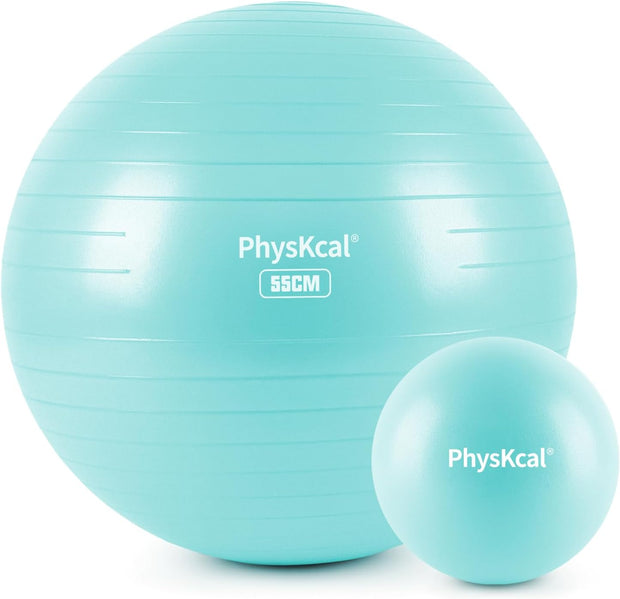 Yoga Ball for Exercise, Pilates Set, 4 Sizes Fitness Ball for Workout, Birthing, Pregnancy, Physical Therapy- Pump Included