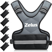ZELUS Weighted Vest for Men and Women | 4-10lb/11-20lb/20-32lb Vest with 6 Ironsand Weights for Home Workouts | Adjustable Body Weight Vest Exercise Set for Cardio and Strength Training