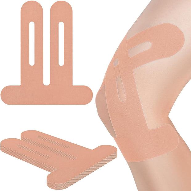 Kinesiology Tape for Knees, 10 Count Knee Tape for Knee Pain Relief Pre Cut, Latex Free Knee Tape, Support Muscles and Joints, Knee Kinesiology Tape Pre Cut, Waterproof and Elastic (Black)