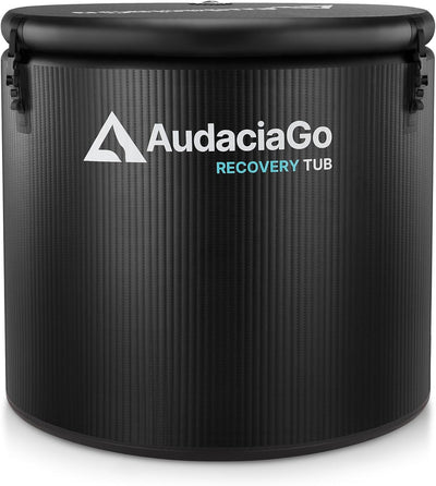 XXL Ice Bath Tub for Athletes, Compatible with Water Chillers, 216-Gallon Inflatable Cold Plunge Tub with Insulated Lid, Thermometer, Water-Absorbent Mat, Portable for Outdoor & Indoor Recovery