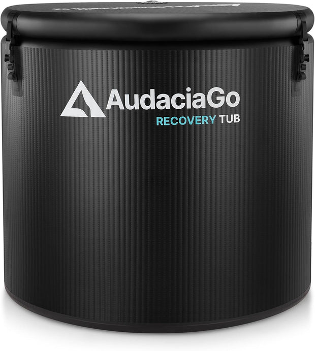 XXL Ice Bath Tub for Athletes, Compatible with Water Chillers, 216-Gallon Inflatable Cold Plunge Tub with Insulated Lid, Thermometer, Water-Absorbent Mat, Portable for Outdoor & Indoor Recovery