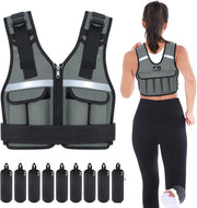 Sportneer Adjustable Weighted Vest Weights: 2-18 lbs/2-40 lbs Washable Weight Vest 16 In 1 Fast Adjust Rucking Vest for Women and Men Home Gym Workout Fitness Strength Training Vests