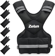 ZELUS Weighted Vest for Men and Women | 4-10lb/11-20lb/20-32lb Vest with 6 Ironsand Weights for Home Workouts | Adjustable Body Weight Vest Exercise Set for Cardio and Strength Training