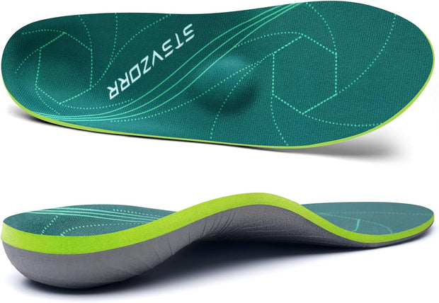 STSVZORR 220 lbs+ High Arch Support Insert Metatarsal Pad Pain Relief Men Women Plantar Fasciitis Insole Orthotic Flat Feet Heel Spur Comfort Standing All Day, Work Boots Shoe Insole
