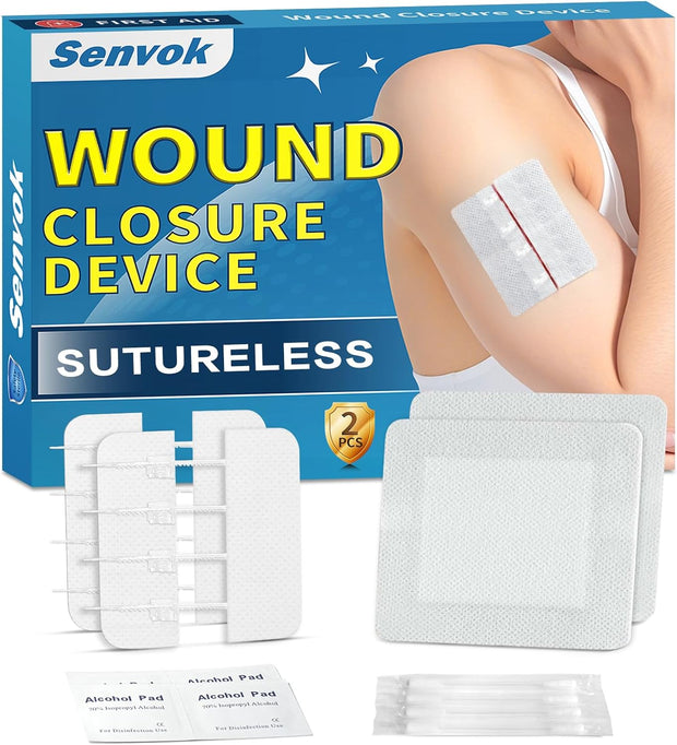 Sutures Butterfly Bandaids - 4 Pcs Laceration Closure Kit - Surgical Laceration Repair Without Sew - Quick Clot -Emergency Wound Closures Device (PU)