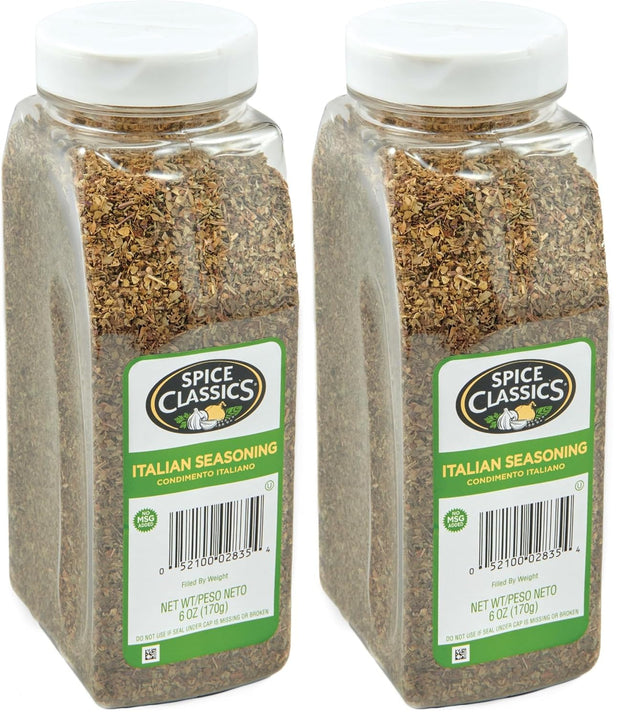 Spice Classics Italian Seasoning, 6 oz - One 6 Ounce Container of Italian Seasoning Spice for Authentic Italian Cooking, Perfect in Sauces, Vegetables, Pasta Dishes, Pizza and More