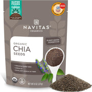 Navitas Organics Chia Seeds – For Chia Pudding, Smoothies, Baking, Salads & More – Omega 3, Fiber, Minerals - USDA Organic, Non GMO, Kosher, Gluten Free, Keto (16oz. Bag, 15 Servings)