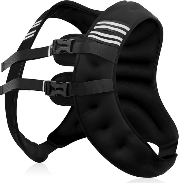 Weighted Vest Men or Women - 5/10/15/20/25/30lbs Weights with Reflective Stripe, Weighted Vest for Workout Equipment for Strength Training Running - Walking Weight Loss