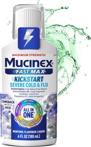 Mucinex Maximum Strength Fast-Max Cold & Flu and Nightshift, All-in-One Multi Symptom Relief Liquid, 6 Fl Oz - 2 Count (Pack of 1)