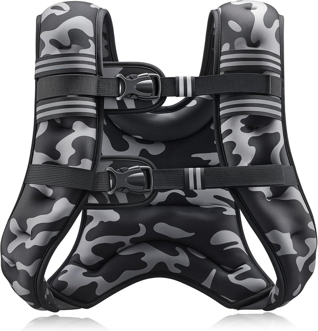 ZELUS Weighted Vest, 6lb/8lb/12lb/16lb/20lb/25lb/30lb Weight Vest with Reflective Stripe for Workout, Strength Training, Running, Fitness, Muscle Building, Weight Loss, Weightlifting