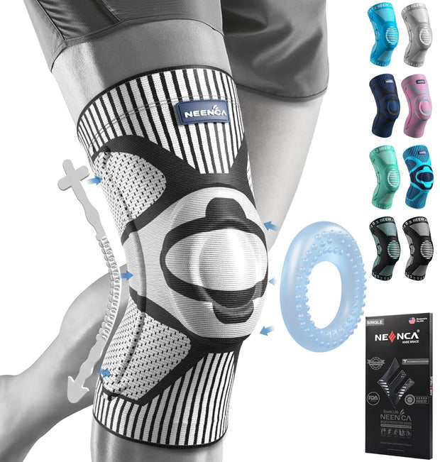 NEENCA Knee Brace for Knee Pain Relief, Medical Knee Support with Patella Pad & Side Stabilizers, Compression Knee Sleeve for Meniscus Tear, ACL, Arthritis, Joint Pain, Runner, Sport- FSA/HSA APPROVED