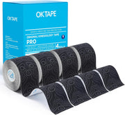 OK TAPE PRO Kinesiology Tape Uncut Roll, Elastic Physical Therapy Athletic Tape for Pain Relief, Muscle Support, Kinetic Tape, Water Resistant, 2in X 16.4ft -Black Gray