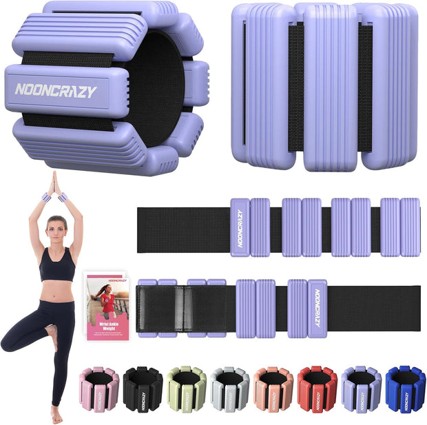 Pilates Wrist Ankle Weights for Women, Wearable Strong Arm & Leg Weights Set of 2(1 lb/2.2 lbs Each), Adjustable Ankle Weights for Walking, Yoga, Dance, Barre, Gym