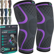 Modvel Compression Knee Brace for Women & Men, 2-Pack Knee Brace for Running Knee Pain, Knee Support Compression Sleeve, Workout Sports Knee Braces for Meniscus Tear, ACL & Arthritis Pain Relief
