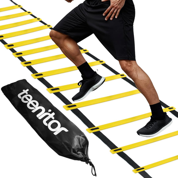Teenitor Agility Ladder Speed Ladder Training Ladder for Soccer, Speed, Football Fitness Feet Training Carry Bag Agility Training Equipment 13 rungs, 23 feet