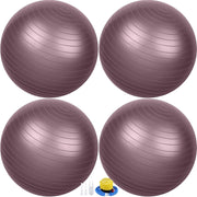 Leyndo 4 Pcs 26 Inch Yoga Exercise Ball Pilates Pregnancy Birthing Fitness Ball with Quick Pump Anti Burst for Improved Posture, Balance, Yoga, Pilates, Training