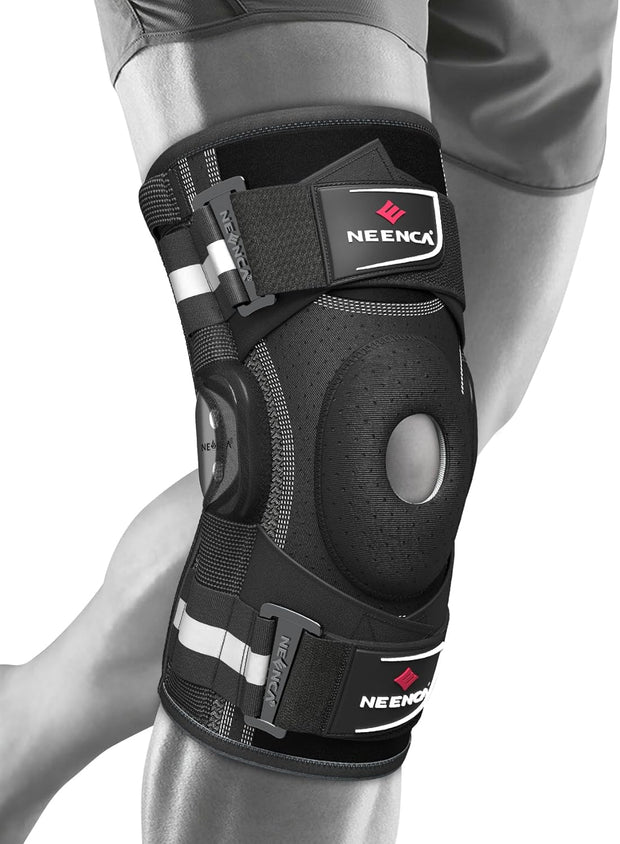 NEENCA Professional Knee Brace for Knee Pain, Hinged Knee Support with Patented X-Strap Fixing System, Medical for Pain Relief, Arthritis, Meniscus Tear, ACL, PCL, MCL, Runner, Sport -FSA/HSA Eligible