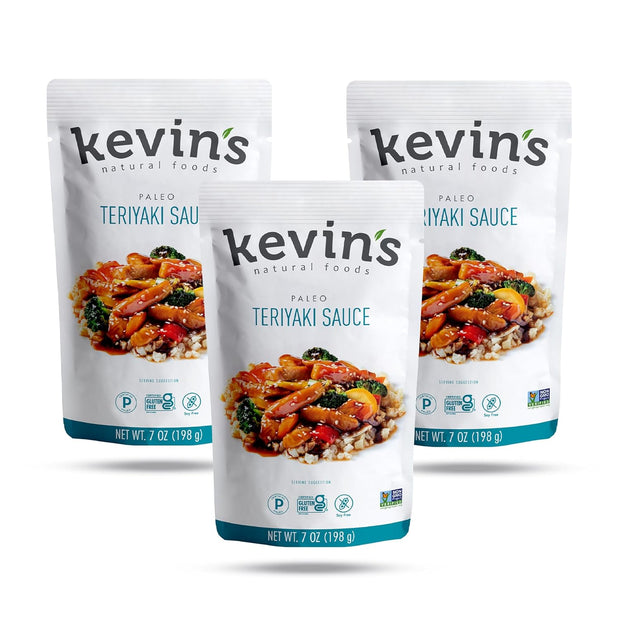 Kevin's Natural Foods Paleo Simmer Sauce Variety Pack - Stir-Fry Sauce, Gluten Free, No Preservatives, Non-GMO - 3 Pack (Teriyaki/Thai Coconut/Korean BBQ)