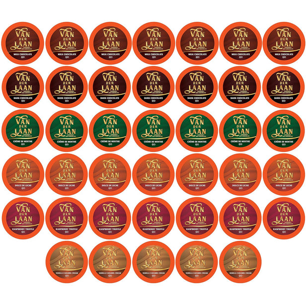 Van Der Laan Chocolate Hot Cocoa Pods, Gourmet Dutch Chocolate Assorted Variety Pack Compatible with K Cup Brewers Including 2.0, 40 Count