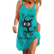 Lady Trend Streetwear Women's A-line Slip Dress Daily Soft Wear Woman Loose Dresses Summer Female Casual Cartoon Clothes Y2K