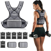 PACEARTH Adjustable Weight Vest 4-10lbs / 11-20lbs / 20-32lbs X-Shape Weighted Vest for Women and Men, Home Workout Ironsand Vest with Zipper Pouch and 6 Weight Packs, Available in Pink, Gray, Black