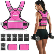 PACEARTH Adjustable Weight Vest 4-10lbs / 11-20lbs / 20-32lbs X-Shape Weighted Vest for Women and Men, Home Workout Ironsand Vest with Zipper Pouch and 6 Weight Packs, Available in Pink, Gray, Black