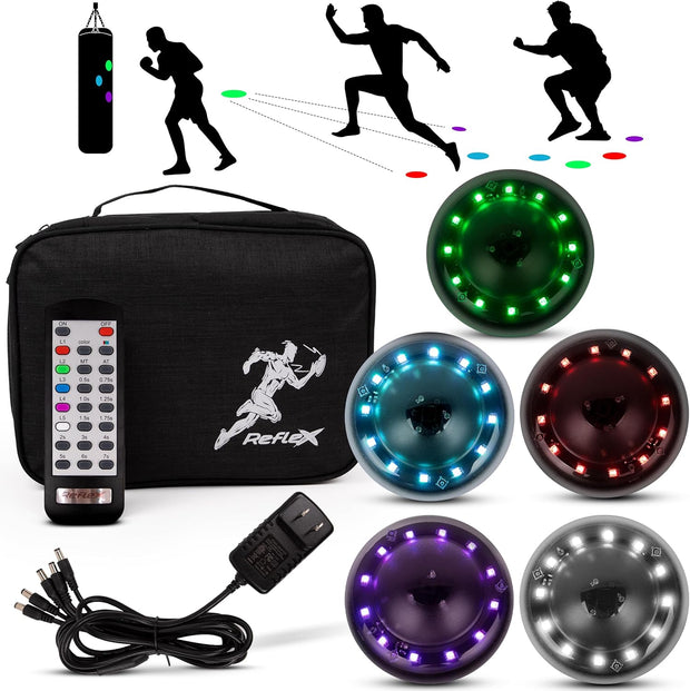Reflexx RLT 2.0 - Reaction Time Training Lights for Agility - Hand Eye Coordination Training Agility Light Pods for Reaction Games and Fast Reflexes, Quick Reflex Trainer for Sports