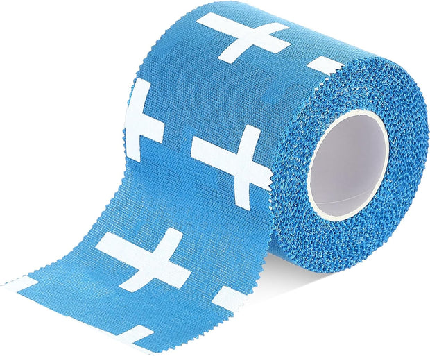 TrelaCo 1 Pcs Wrist Tape Baseball Cross Athletic 2in x 23ft Cotton Cross Wrist Tape Serrated Edges for Fingers Ankles Injury Wrap, Football Baseball Hockey Soccer (White)