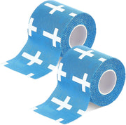 TrelaCo 1 Pcs Wrist Tape Baseball Cross Athletic 2in x 23ft Cotton Cross Wrist Tape Serrated Edges for Fingers Ankles Injury Wrap, Football Baseball Hockey Soccer (White)