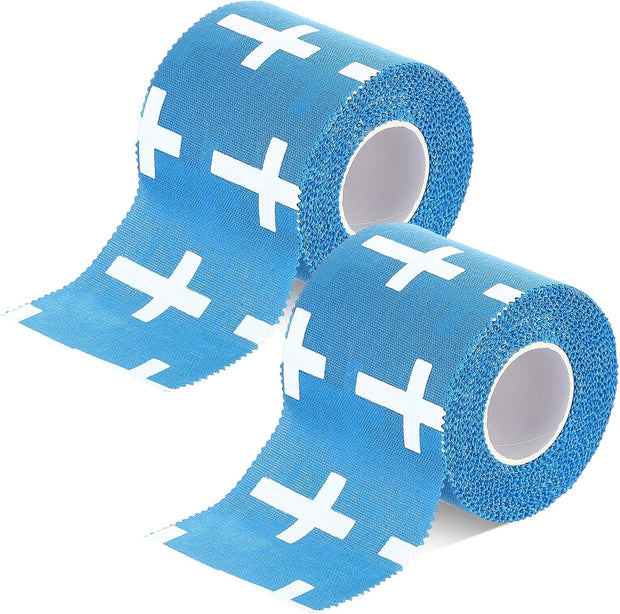 TrelaCo 1 Pcs Wrist Tape Baseball Cross Athletic 2in x 23ft Cotton Cross Wrist Tape Serrated Edges for Fingers Ankles Injury Wrap, Football Baseball Hockey Soccer (White)
