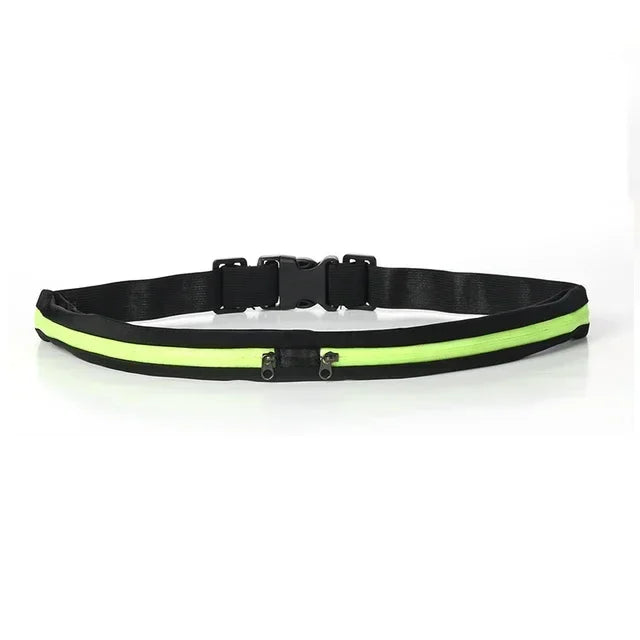 Adjustable Running Waist Pack Double Pocket Waterproof Phone Belt Nylon Small Bag Traveling Cycling Hiking Sport Gym Fanny Pouch