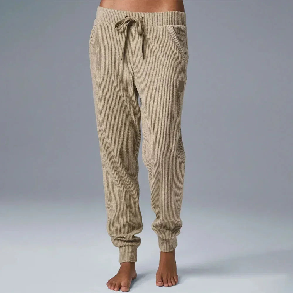 AL Yoga Set Muse Hoodie Jogger Style Loose Comfortable Short Hooded Sweatshirt Women's Sweatpant Threaded Split Fitness Set