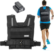 VEVOR Adjustable Weighted Vest, 11-20lb/20-32lbs/35lbs/40lbs Weight Vest with 6 Ironsand Weights and Reflective Stripe, Workout Equipment for Strength Training Running Jogging