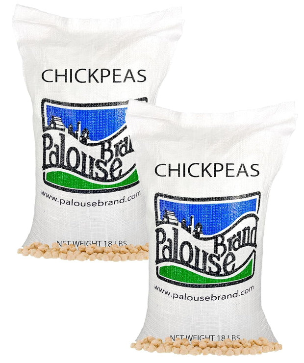 Palouse Brand Certified Glyphosate Residue Free Chickpeas | Garbanzo Beans | 25 LBS | Family Farmed in Washington State | Non-GMO Project Verified | Kosher Parve | USA Grown | Field Traced